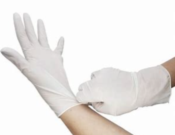 Latex-Handschuhe vom Profi (Farbe: WEISS; 100 Stück je Packeinheit)